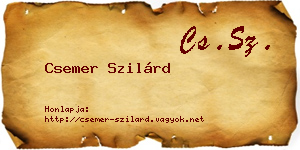 Csemer Szilárd névjegykártya