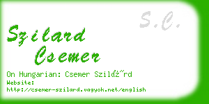 szilard csemer business card